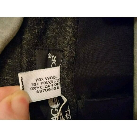 Sag Harbor Wool Blend Blazer Women Size 18 Dark Gray Black One Button Office Y2K - Picture 4 of 7